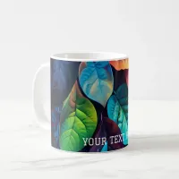 Vibrant and visually striking arrangement of leave coffee mug