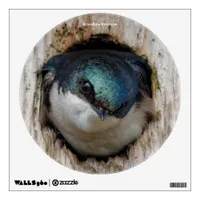 Tree Swallow Songbird in Nestbox Wall Sticker