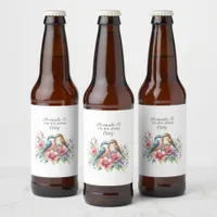 Love Birds Wedding Beer Bottle Label