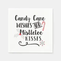 candy cane wishes and mistletoe kisses paper napkins