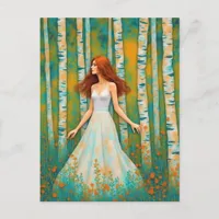 The Lady in the Forest Postcard