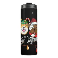 Merry Woofmas Typography Thermal Tumbler