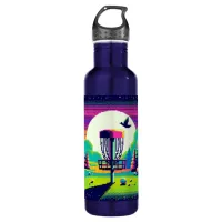 Pixel Art Disc Golf Course Stainless Steel Water Bottle