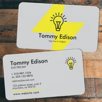 Modern Electrician Minimalist Grey Business Card