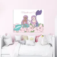 Mermaid's on Flower Friend's or sister's Poster