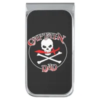 Captain Dad  Silver Finish Money Clip