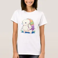 Back to School Axolotl Kawaii Cartoon T-Shirt