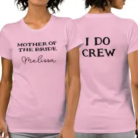Personalized Mother Of The Bride Pink Name T-Shirt