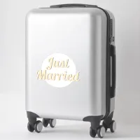 Just Married Retro Chic Stylish Cut-Out Shaped Sticker