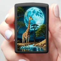 Giraffe Under Moonlight Zippo Lighter