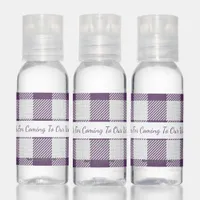 Thanks For Coming To Our Wedding Purple Plaid Hand Sanitizer