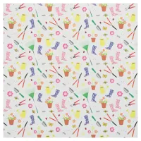 Gardening Items Pattern Fabric