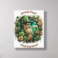 Enchanted Evening of Ale A Leprechauns Toast  8x10 Canvas Print