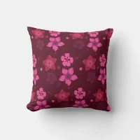 Shades of Pink Hawaiian Print Throw Pillow