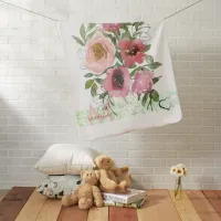 Beautiful Soft Pink Roses Baby Blanket