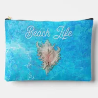 Conch Shell "Beach Life" Accessory Pouch