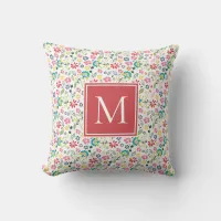 Colorful Boho Spring Garden Flowers Monogram