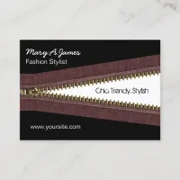 metal zipper fashion business card