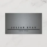 Modern Professional Shiny Black Metal  Business Card