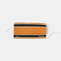 [Match Your Uniform] Burnt Orange Black Stripes Adult Cloth Face Mask