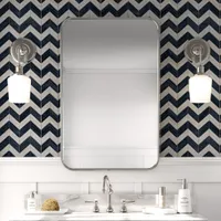 Navy and Cream Chevron Wallpaper