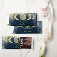 Elegant Moon Celestial Engagement:Blue & Gold Hershey Bar Favors