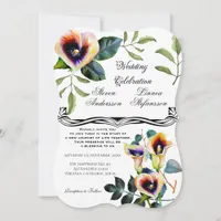 Calla Lilies Victorian Floral Bouquet Elegant Invitation