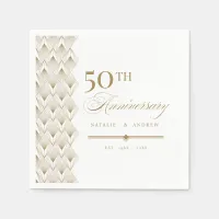 Golden Personalized Anniversary Napkin