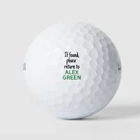 Green Name Surname Personalized Golf Balls