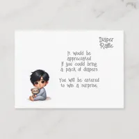 Baby diaper raffle enclosure card