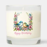 Love Birds Spring Flowers Floral Scented Candle