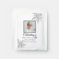 Elegant Winter Snowflake Funeral Memorial Favor Tea Bag Drink Mix