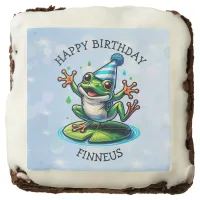 Funny Dancing Frog Personalized Birthday  Brownie