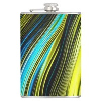 Blue and Gold Abstract Silk and Satin Rolls Flask