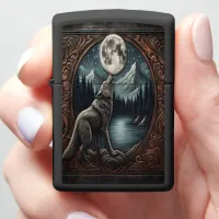 Wolf's Moonlight Serenade Zippo Lighter