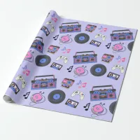 Retro 1980's Era Music Birthday Wrapping Paper