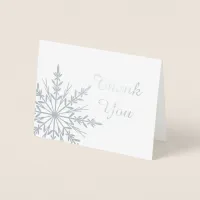 Winter Snowflake Thank You Note Foil Card