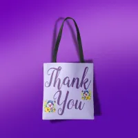 Thank You with Pansies, Purple & Yellow | Tote Bag