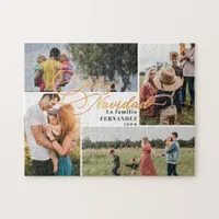 Feliz Navidad Gold Christmas Four Photo Collage Jigsaw Puzzle