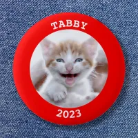 Personalized Round Photo - Red