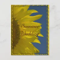 Vertical Sunflower Summer Wedding Save the Date Announcement Postcard