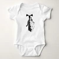 Music Notes Tie Piano Keyboard Funny Baby Bodysuit