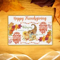 Thanksgiving Friendsgiving Autumn on white | Placemat