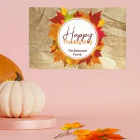 Fall Maple Leaves On Paper Texture Thanksgiving Banner