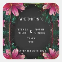 Blossoming Romance: A Full Floral Wedding Theme Square Sticker