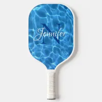 Aqua Blue Swimming Pool Chic Monogram