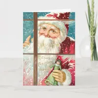 Vintage Santa, Christmas Holiday Card