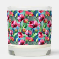 Red Abstract Poppy Scented Jar Candle