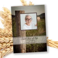 Wooden Fence Post Farm Celebration of Life Invitation