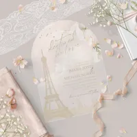 French Romance Wedding Blush Arch ID870 Acrylic Invitations